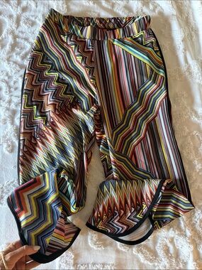 Multi-Color Zigzag Straight Leg Pants